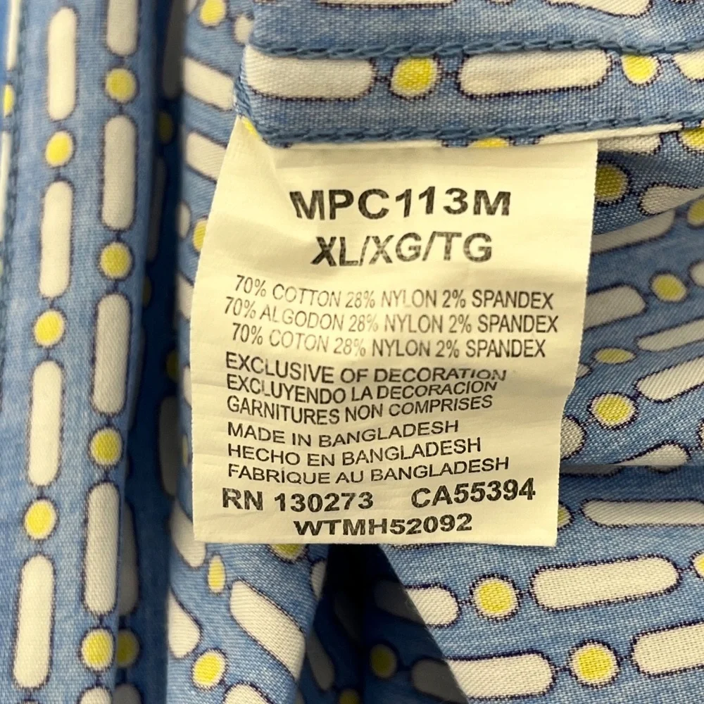Wrangler 20X Competition Mens Size XL Button Down Shirt Blue Geometric Print - Picture 7 of 10